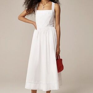 J crew white Embroidered apron dress